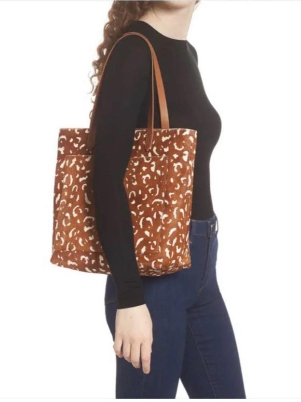 Madewell - Calf Hair Tote with Tan leather Straps